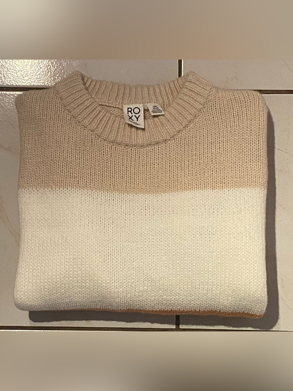 Roxy Too Far Sweater- featuring horizontal color block stripes. Beautiful - Picture 7 of 9